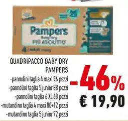 Conad Quadripacco baby dry PAMPERS offerta