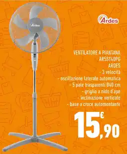 Conad VENTILATORE A PIANTANA AR5ST40PG ARDES offerta