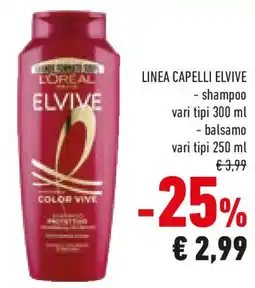 Conad Linea capelli ELVIVE offerta
