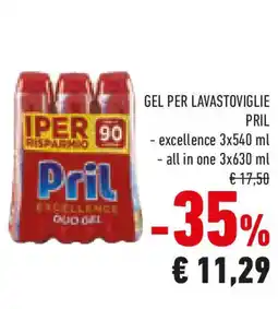 Conad Gel per lavastoviglie PRIL offerta
