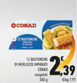 Conad 12 bastoncini di merluzzo impanati CONAD offerta