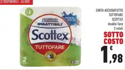Conad Superstore Carta asciugatutto tuttofare scottex double face 2 rotoli offerta
