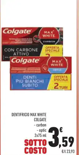 Conad Superstore Dentifricio max white colgate - carbon - optic offerta