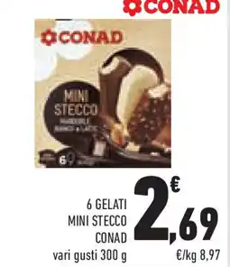 Conad Superstore 6 gelati mini stecco conad vari gusti offerta