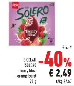 Conad Superstore 3 gelati solero - berry bliss - orange burst offerta