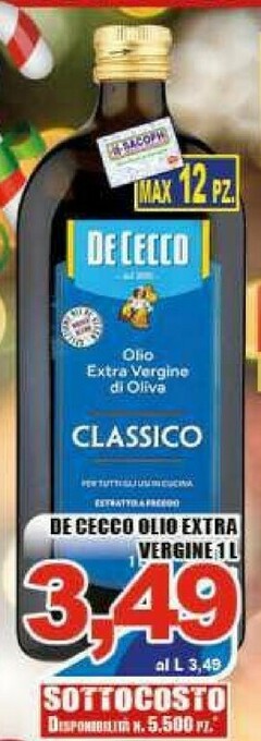Sacoph Olio extravergine di oliva offerta
