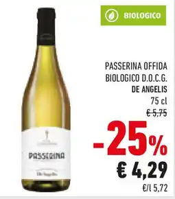 Conad Passerina offida biologico d.o.c.g. DE ANGELIS offerta