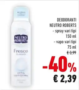 Conad Deodoranti NEUTRO ROBERTS offerta