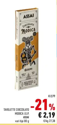 Conad Tavolette cioccolato modica i.g.p. ASSAI offerta