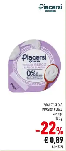 Conad Yogurt greco PIACERSI CONAD offerta