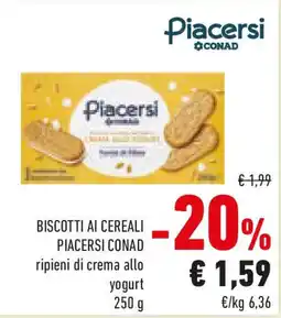 Conad Biscotti ai cereali PIACERSI CONAD offerta