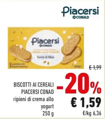 Conad Biscotti ai cereali PIACERSI CONAD offerta