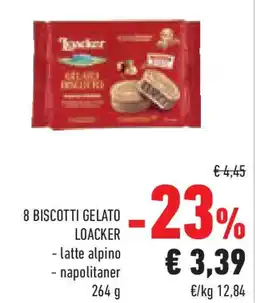 Conad Superstore 8 biscotti gelato loacker - latte alpino - napolitaner offerta