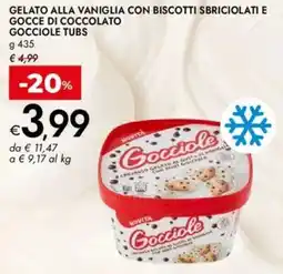 Bennet Gelato alla vaniglia con biscotti sbriciolati e gocce di coccolato GOCCIOLE TUBS offerta