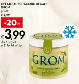 Bennet Gelato al pistacchio regale GROM offerta