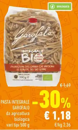 Conad Superstore Pasta integrale garofalo da agricoltura biologica vari tipi offerta