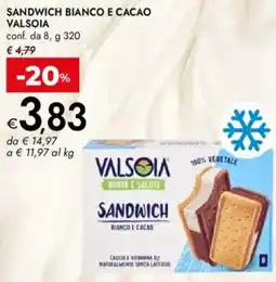 Bennet Sandwich bianco e cacao VALSOIA offerta