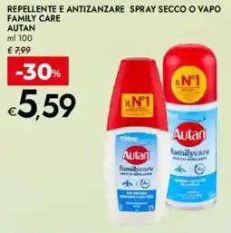Bennet Repellente e antizanzare spray secco o vapo family care AUTAN offerta