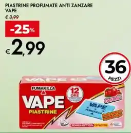 Bennet Piastrine profumate anti zanzare VAPE offerta
