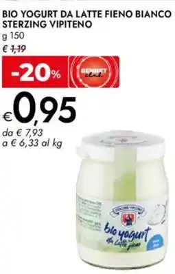 Bennet Bio yogurt da latte fieno bianco sterzing VIPITENO offerta