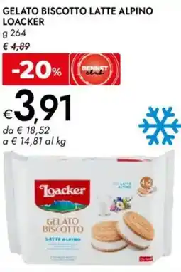 Bennet Gelato biscotto latte alpino LOACKER offerta