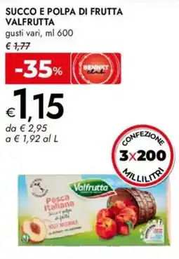 Bennet Succo e polpa di frutta VALFRUTTA offerta