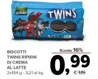 Todis Gullón Biscotti Twins Ripieni Di Crema Al Latte 2x154g offerta