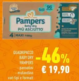 Conad Superstore Quadripacco baby dry pampers offerta