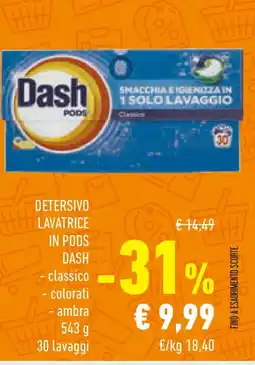 Conad Superstore Detersivo lavatrice in pods dash classico - colorati - ambra 30 lavaggi offerta