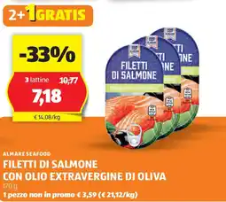 ALDI Almare seafood filetti di salmone con olio extravergine di oliva offerta