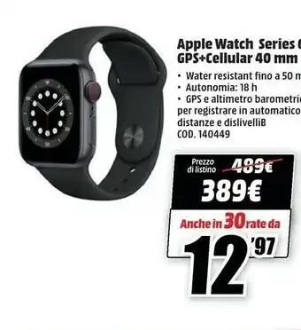 Watch series 6 oled 40 mm oro gps (satellitare)