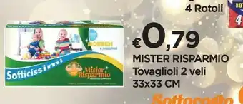 Mister Risparmio Mister risparmio tovaglioli 2 veli offerta
