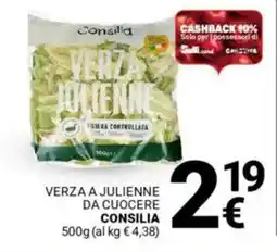 Supermercati Gulliver Verza a julienne da cuocere CONSILIA offerta