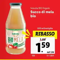Lidl Succo di mela bio offerta