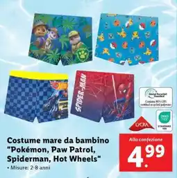 Lidl Costume mare da bambino offerta