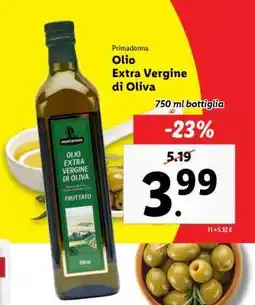 Lidl Primadonna Olio Extra Vergine di Oliva offerta