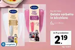 Lidl Duc de Coeur Gelato sorbetto in bicchiere offerta
