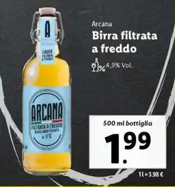 Lidl Arcana Birra filtrata a freddo offerta