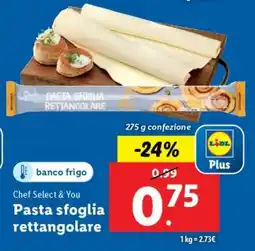 Lidl Pasta sfoglia rettangolare offerta