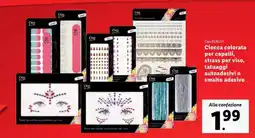 Lidl Cien BEAUTY Ciocca colorata per capelli, strass per viso, tatuaggi autoadesivi o smalto adesivo offerta