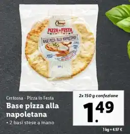 Lidl Base pizza alla napoletana offerta