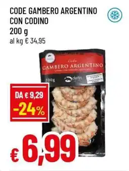 Famila CODE GAMBERO ARGENTINO CON CODINO offerta