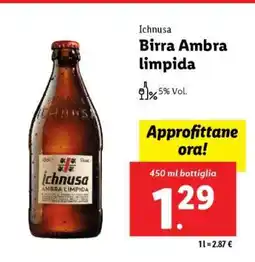 Lidl Ichnusa Birra Ambra Limpida offerta