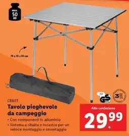 Lidl Tavolo pieghevole da campeggio offerta