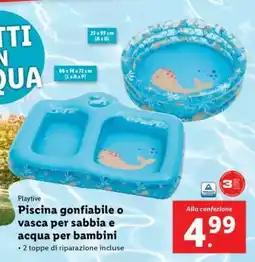 Lidl Piscina gonfiabile o vasca per sabbia e acqua per bambini offerta