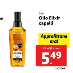 Lidl Gliss Olio Elixir capelli offerta