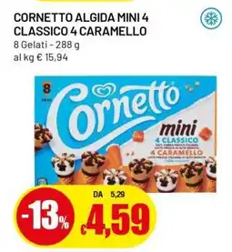 Famila CORNETTO ALGIDA MINI 4 CLASSICO 4 CARAMELLO offerta