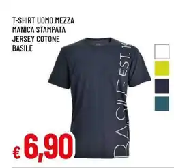Famila T-SHIRT UOMO MEZZA MANICA STAMPATA JERSEY COTONE BASILE offerta