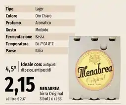 Famila MENABREA birra Original offerta