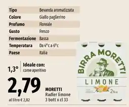 Famila MORETTI Radler limone offerta
